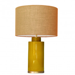 1728 - Small lamp and Saco style shade with a golden base (61 cm height)