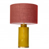 1728 - Small lamp and Saco style shade with a golden base (61 cm height)