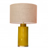 1728 - Small lamp and Saco style shade with a golden base (61 cm height)