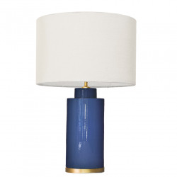 1728 - Small lamp and Saco style shade with a golden base (61 cm height)