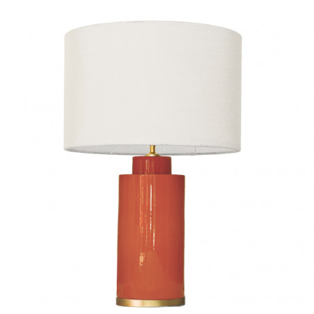 1728 - Small lamp and Saco style shade with a golden base (61 cm height)