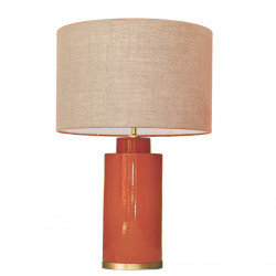 1728 - Small lamp and Saco style shade with a golden base (61 cm height)