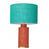 1728 - Small lamp and Saco style shade with a golden base (61 cm height)