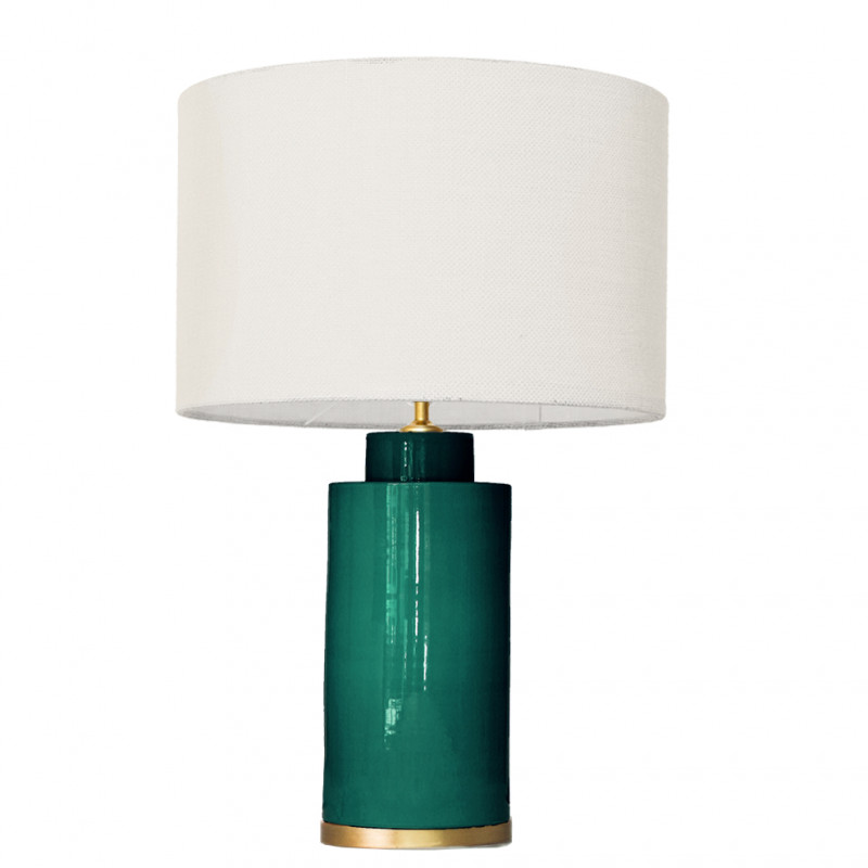 1728 - Small lamp and Saco style shade with a golden base (61 cm height)