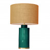 1728 - Small lamp and Saco style shade with a golden base (61 cm height)