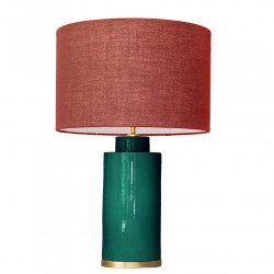 1728 - Small lamp and Saco style shade with a golden base (61 cm height)