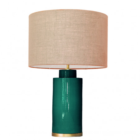 1728 - Small lamp and Saco style shade with a golden base (61 cm height)