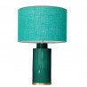 1728 - Small lamp and Saco style shade with a golden base (61 cm height)