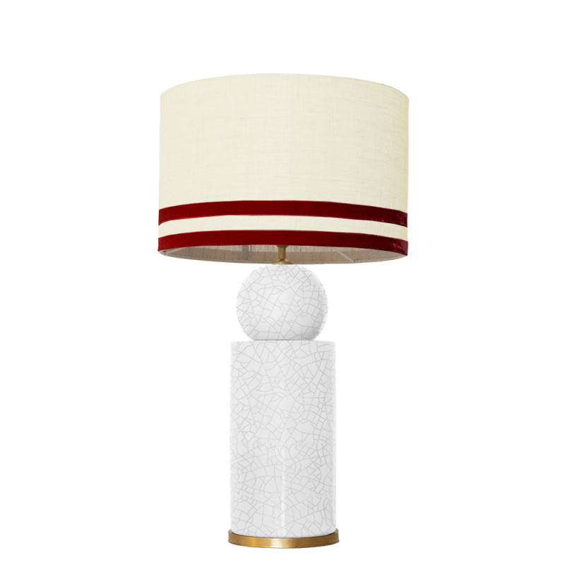 1838 - Lamp and Linen Svel Toasted Shade, velvet, gold base (67cm height).