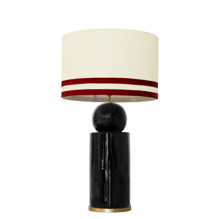 1838 - Lamp and Linen Svel Toasted Shade, velvet, gold base (67cm height).