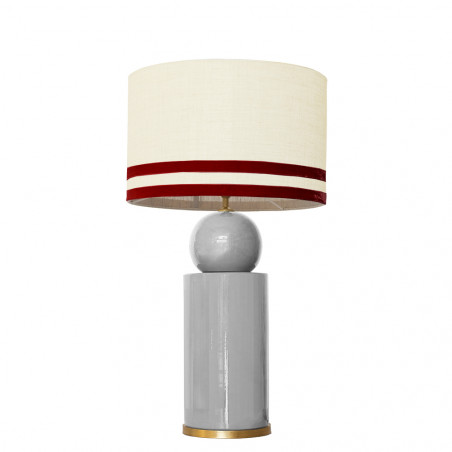 1838 - Lamp and Linen Svel Toasted Shade, velvet, gold base (67cm height).