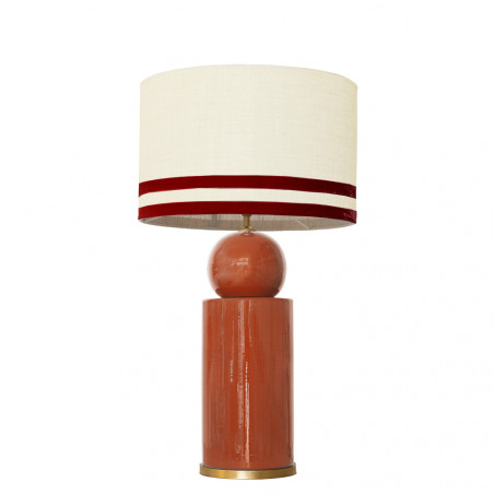 1838 - Lamp and Linen Svel Toasted Shade, velvet, gold base (67cm height).