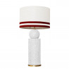 1837 - Lamp and Linen Svel White Shade, velvet, gold base (77cm height).