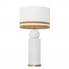 1837 - Lamp and Linen Svel White Shade, velvet, gold base (77cm height).