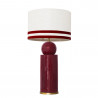 1837 - Lamp and Linen Svel White Shade, velvet, gold base (77cm height).