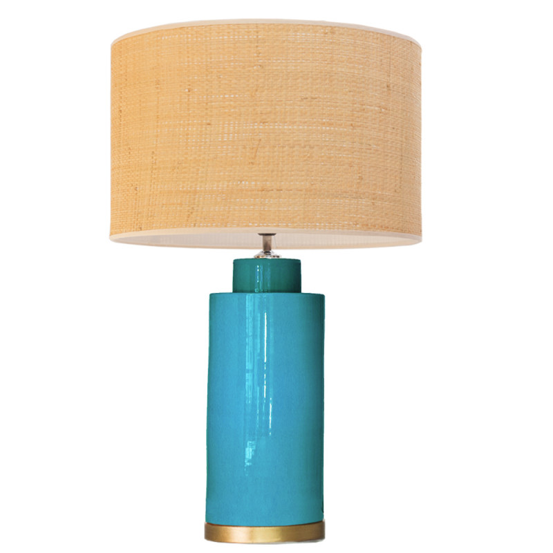 1727 - Lamp and Rafia Shade (Altura 67cm)