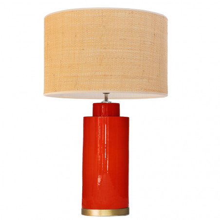 1727 - Lamp and Rafia Shade (Altura 67cm)