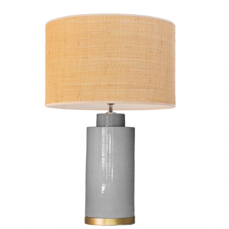 1728 - Lamp and Rafia Shade (Altura 61cm)