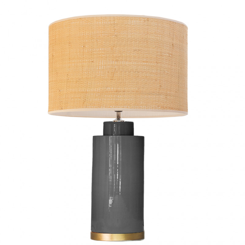 1728 - Lamp and Rafia Shade (Altura 61cm)