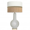 1764 - Lamp and Sack, Velvet and Raffia Shade (75cm height) Gold base flat design.