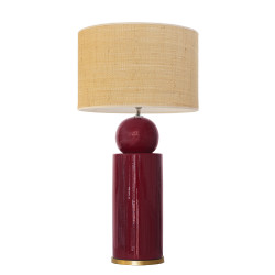 1837 - Lamp and Rafia Shade (Altura 77 cm)