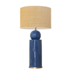 1837 - Lamp and Rafia Shade (Altura 77 cm)