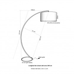 Arco - Lámpara de Pie con pantalla de Saco