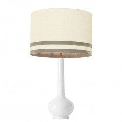 1779 -  Lamp and Svel Toasted Linen Shade with velvet stripes (75cm height)