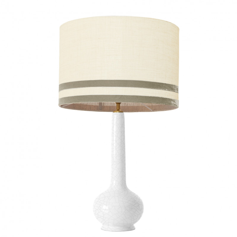 1779 -  Lamp and Svel Toasted Linen Shade with velvet stripes (75cm height)