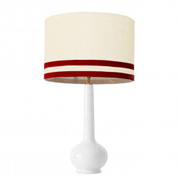 1779 -  Lamp and Svel Toasted Linen Shade with velvet stripes (75cm height)