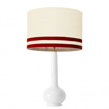 1779 - Lamp and Svel Toasted Linen Shade with velvet stripes (75cm height)