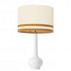 1779 -  Lamp and Svel Toasted Linen Shade with velvet stripes (75cm height)