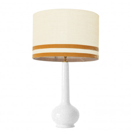 1779 -  Lamp and Svel Toasted Linen Shade with velvet stripes (75cm height)