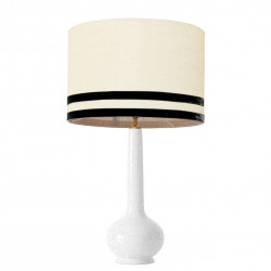 1779 -  Lamp and Svel Toasted Linen Shade with velvet stripes (75cm height)