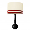 1779 -  Lamp and Svel Toasted Linen Shade with velvet stripes (75cm height)