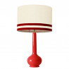 1779 -  Lamp and Svel Toasted Linen Shade with velvet stripes (75cm height)