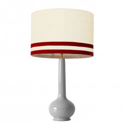 1779 -  Lamp and Svel Toasted Linen Shade with velvet stripes (75cm height)