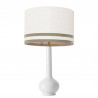 1779 -  Lamp and Svel White Linen Shade with velvet stripes (75cm height)