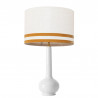 1779 -  Lamp and Svel White Linen Shade with velvet stripes (75cm height)