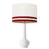 1779 -  Lamp and Svel White Linen Shade with velvet stripes (75cm height)