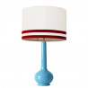 1779 -  Lamp and Svel White Linen Shade with velvet stripes (75cm height)