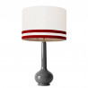 1779 -  Lamp and Svel White Linen Shade with velvet stripes (75cm height)