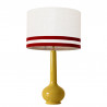 1779 -  Lamp and Svel White Linen Shade with velvet stripes (75cm height)