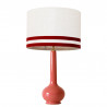 1779 -  Lamp and Svel White Linen Shade with velvet stripes (75cm height)