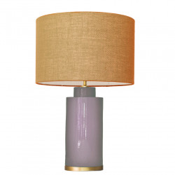 1728 - Small lamp and Saco style shade with a golden base (61 cm height)