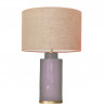 1728 - Small lamp and Saco style shade with a golden base (61 cm height)