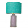 1728 - Small lamp and Saco style shade with a golden base (61 cm height)