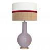 1764 - Lamp and Sack, Velvet and Raffia Shade (75cm height) Gold base flat design.