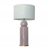 1837 - Lamp and Linen Shade (77cm height) Gold base flat design.