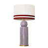 1837 - Lamp and Linen Svel White Shade, velvet, gold base (77cm height).